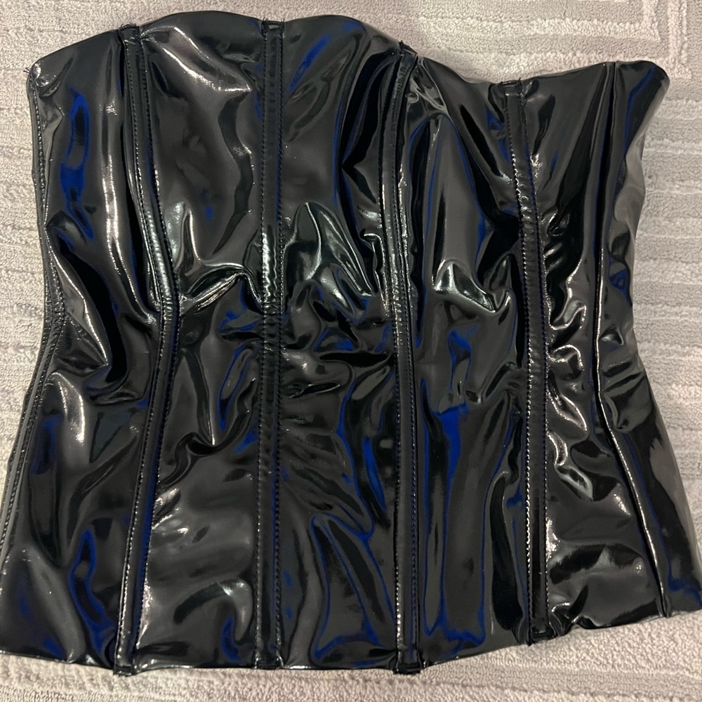 Skims Faux Leather Corset | XS